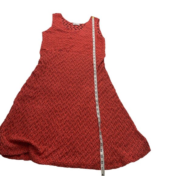 Habitat Sleeveless coral pink Red Textured Knit Dress M  Rayon Blend stretch - Picture 10 of 11